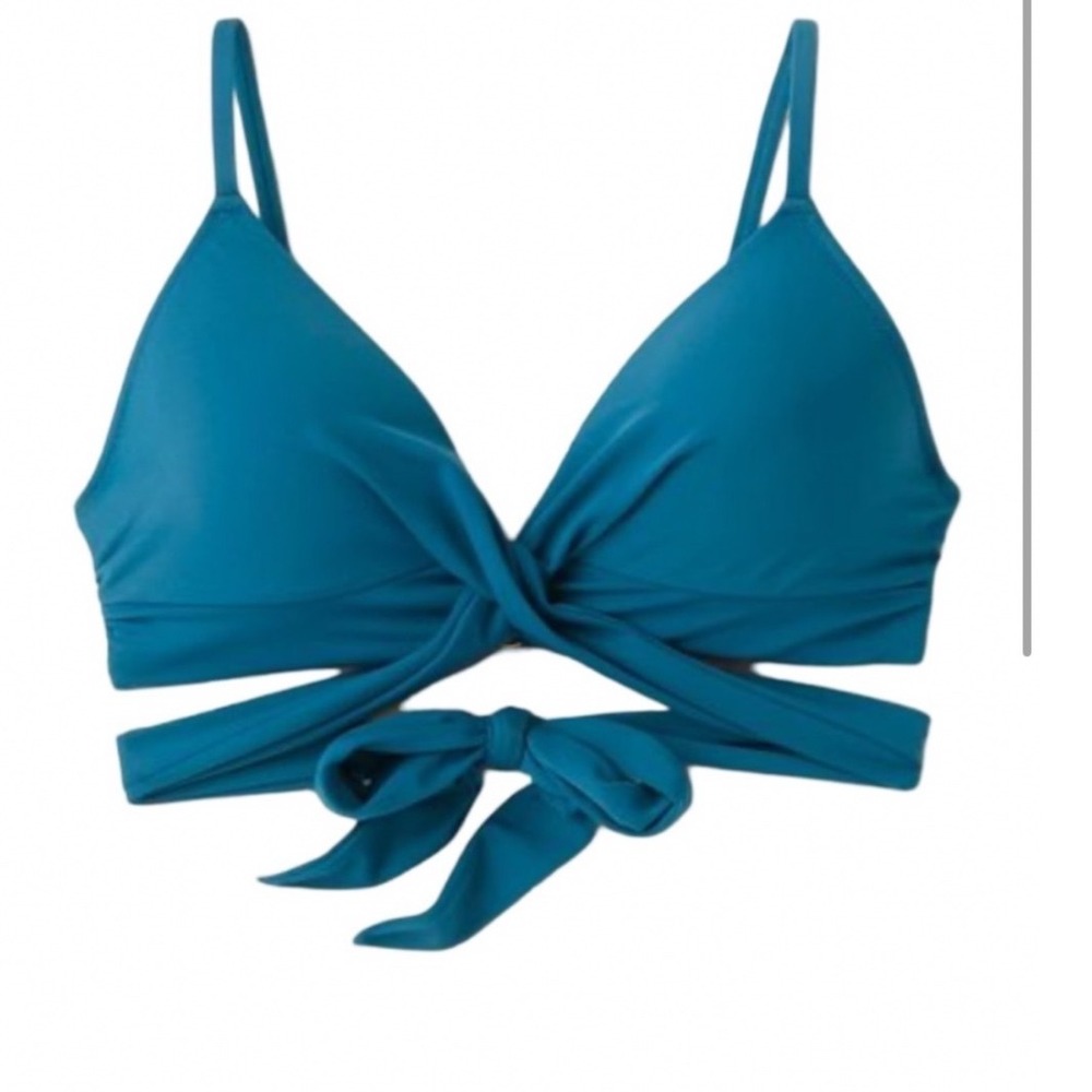 Shade & Shore Womens Swimsuit Bra Top Teal sz 34B Beach Resort Summer
